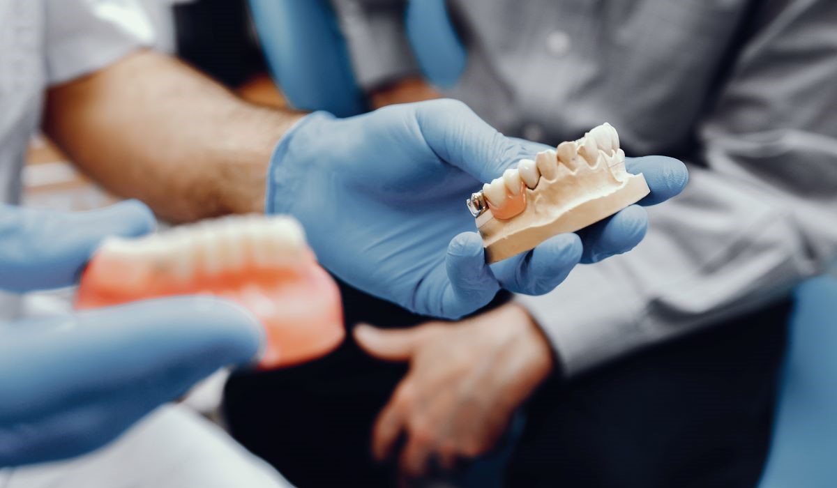 Dentures in Welland, ON | Welland Dental Centre Patient being fitted for full and partial dentures at a dental clinic in Welland, ON