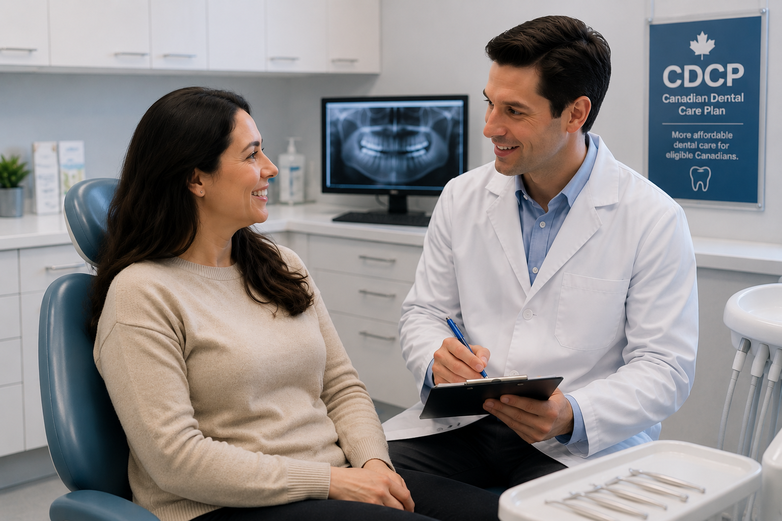 Dentist Accepting CDCP in Welland, ON | Dental Care Dentist accepting CDCP coverage welcoming a patient at Welland Dental Centre in Welland, ON
