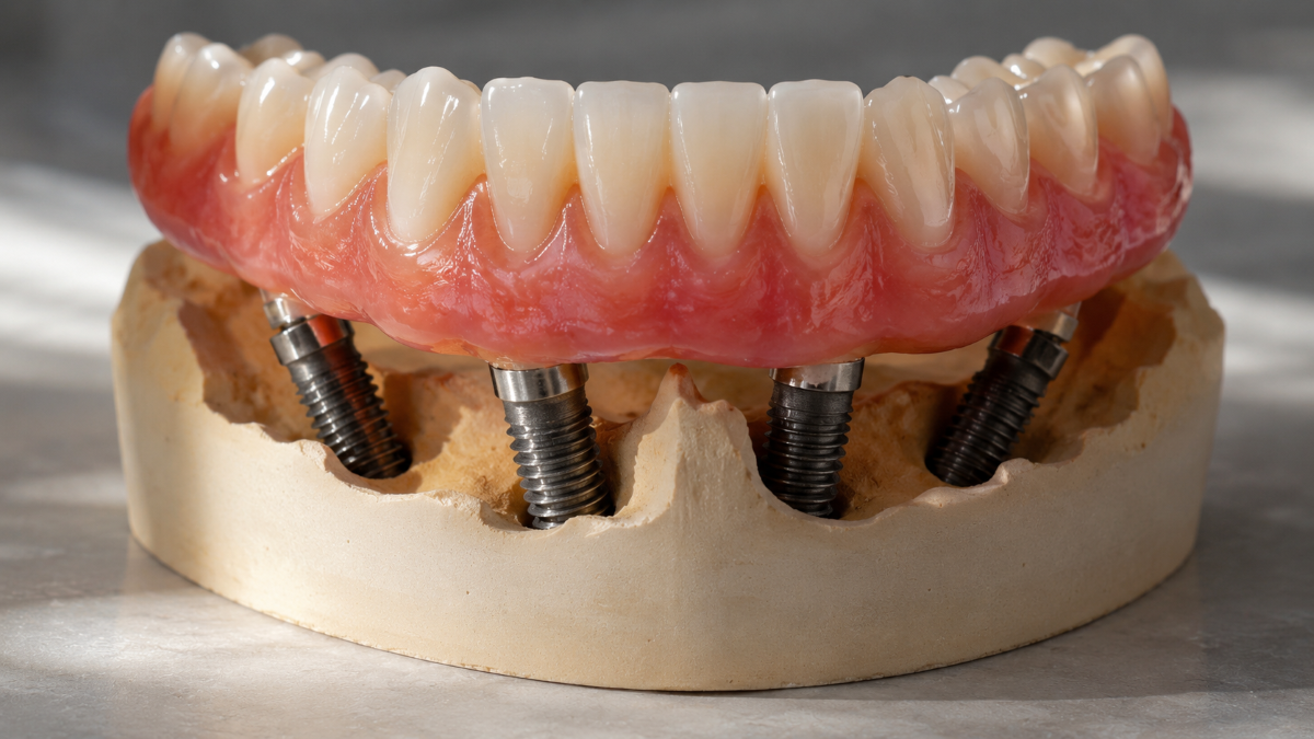 All-on-4 Dental Implants Nobleton - Full Arch on Four Angled Implants Full arch restoration supported by four angled dental implants in Nobleton, ON