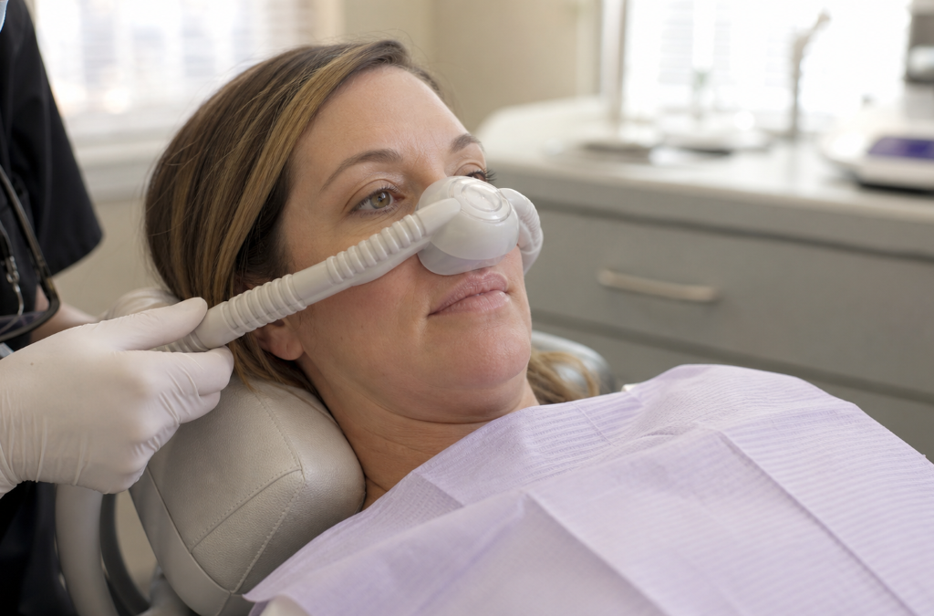 Dental Sedation at Aroma Dental in Humble, TX: a calm, sedated patient being monitored by the dental team during treatment