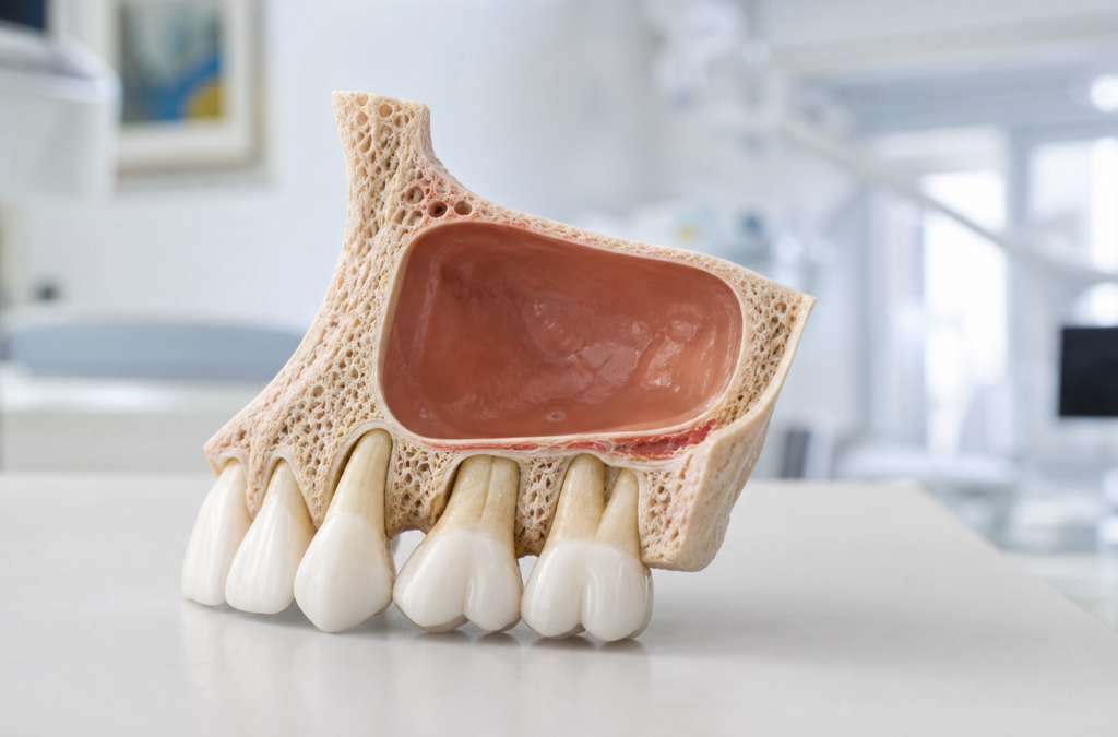 Sinus Lift at Aroma Dental in Humble, TX: an implant dentist reviewing 3D scans while planning a sinus lift bone graft