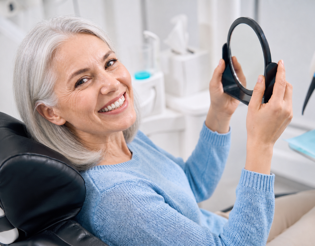 Full Mouth Rehabilitation in Humble, TX | Aroma Dental Full Mouth Rehabilitation at Aroma Dental in Humble, TX: a dentist planning a full mouth rehabilitation using imaging and study models with a patient